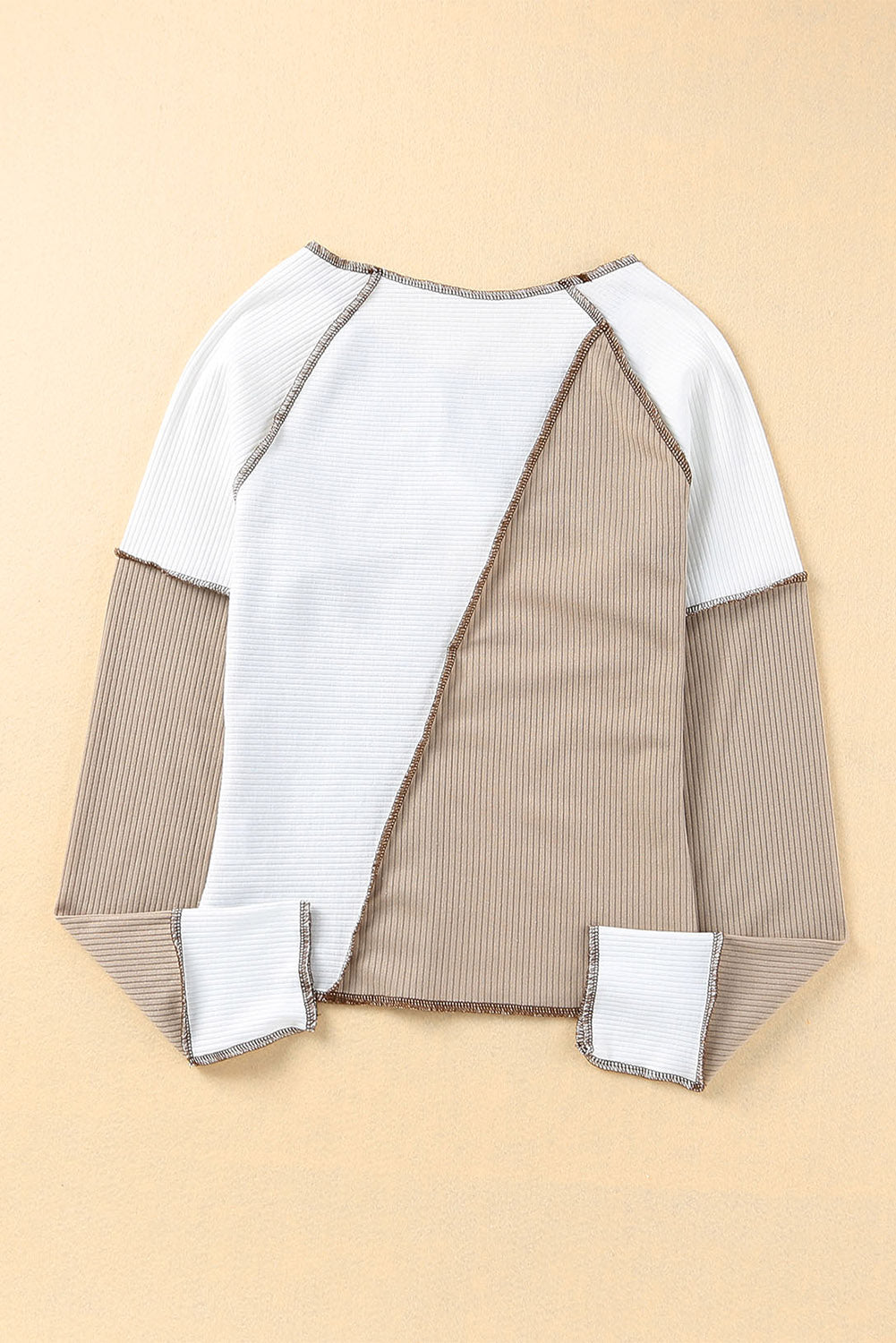Women's Irregular Seaming Trim Rib Knit Top