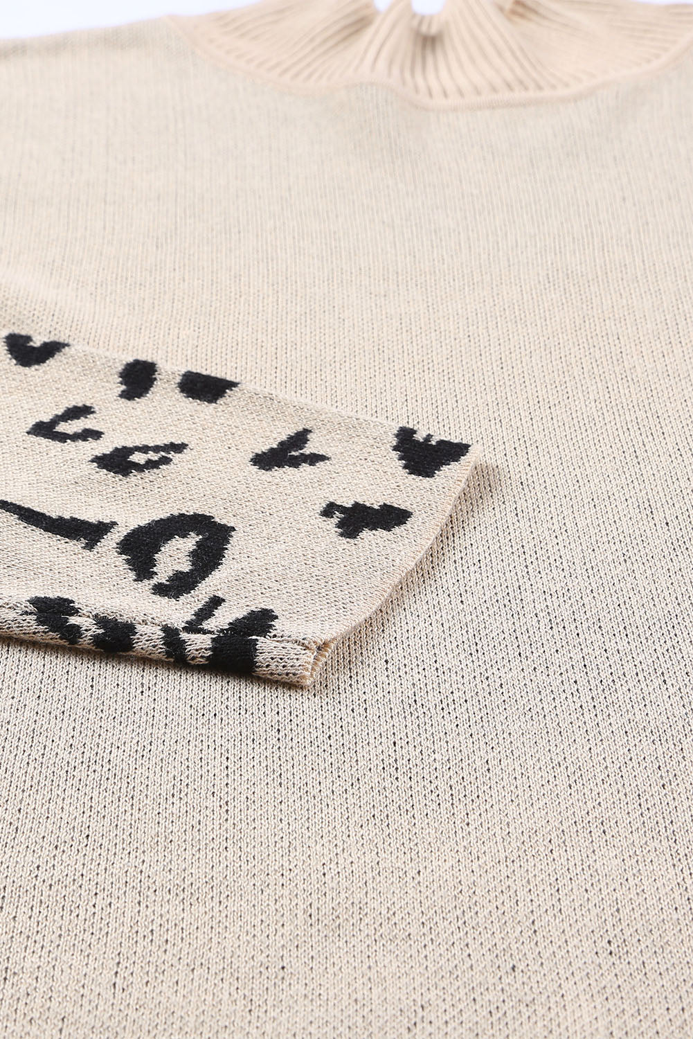 Women's Leopard-Print Side Slit Oversized Sweater