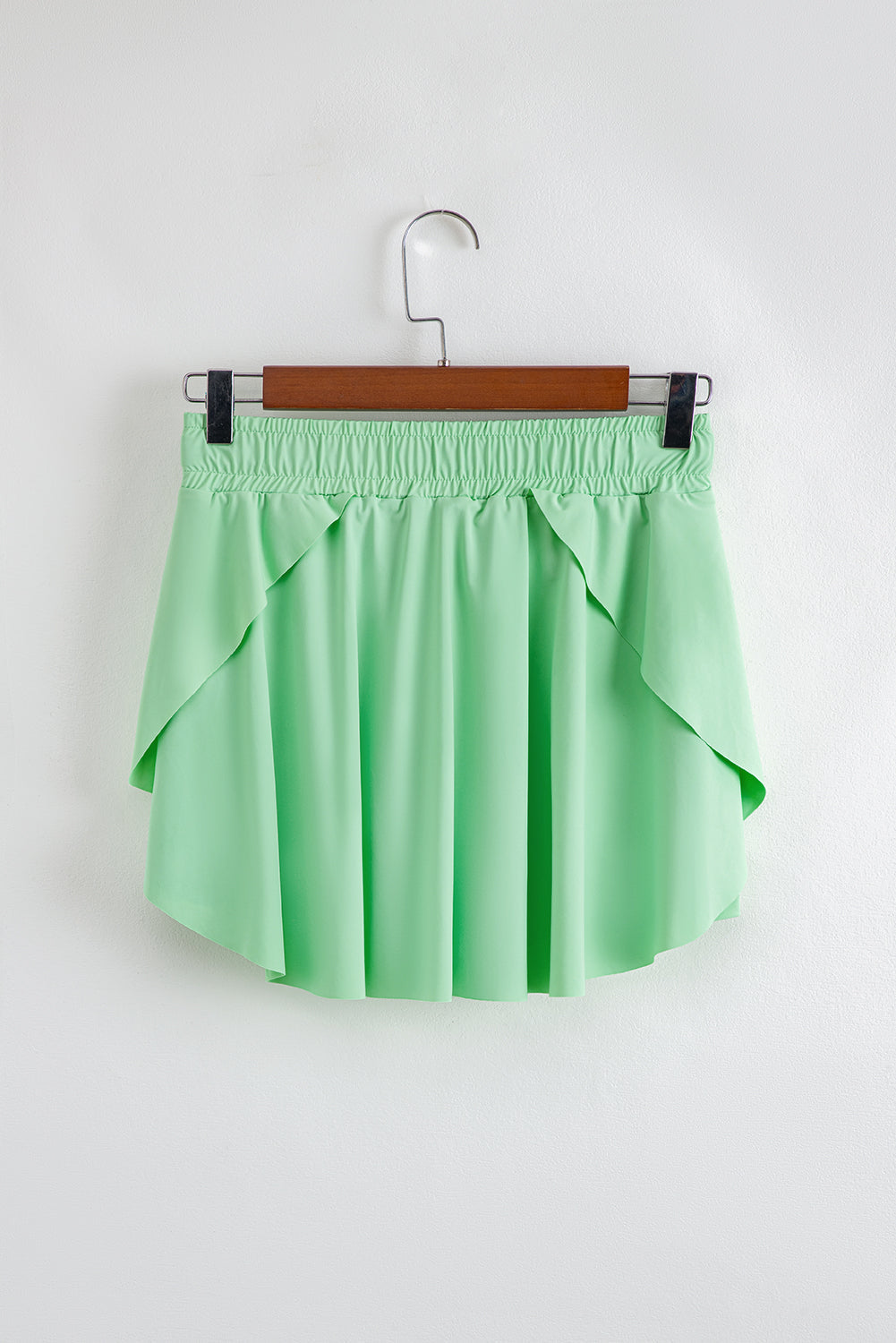 Light Elastic Green Drawcord Waistband Lined Tennis Skorts