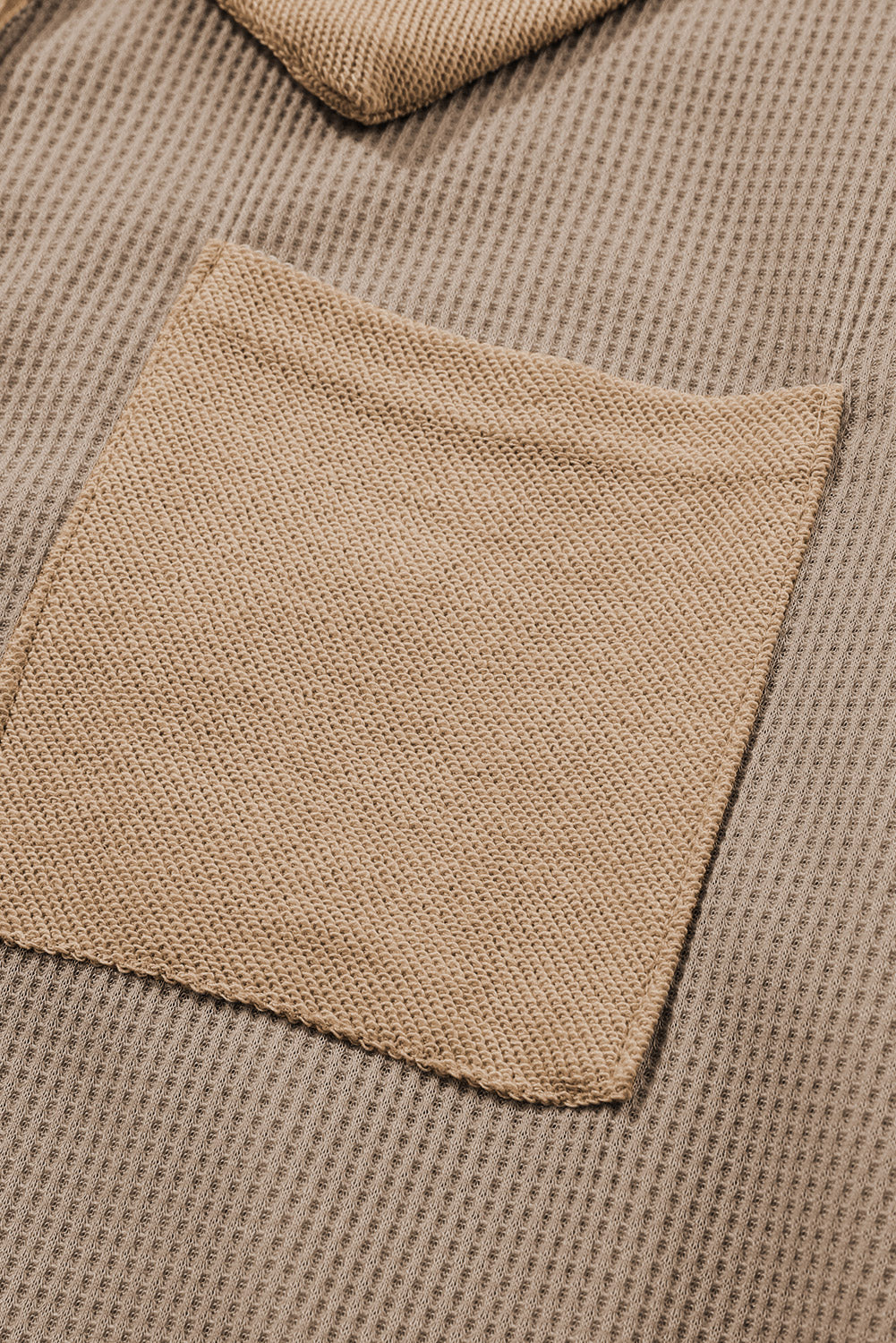 Top for Women Long-Sleeve Waffle Knitted