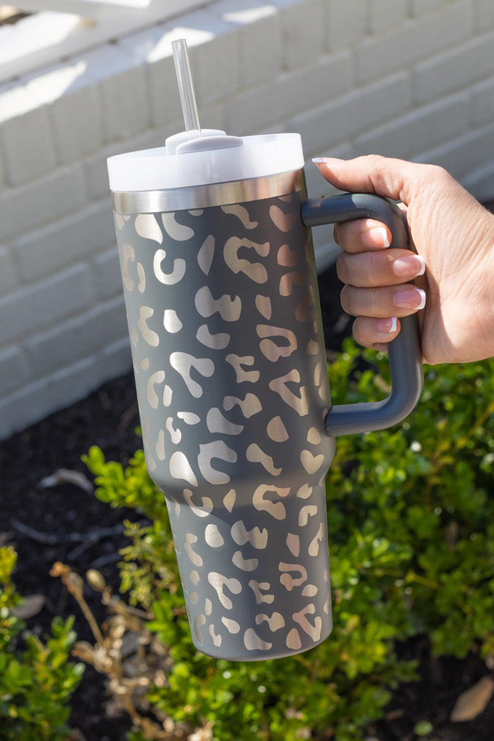Stainless Leopard-Print 40OZ Steel Portable Cup with Handle