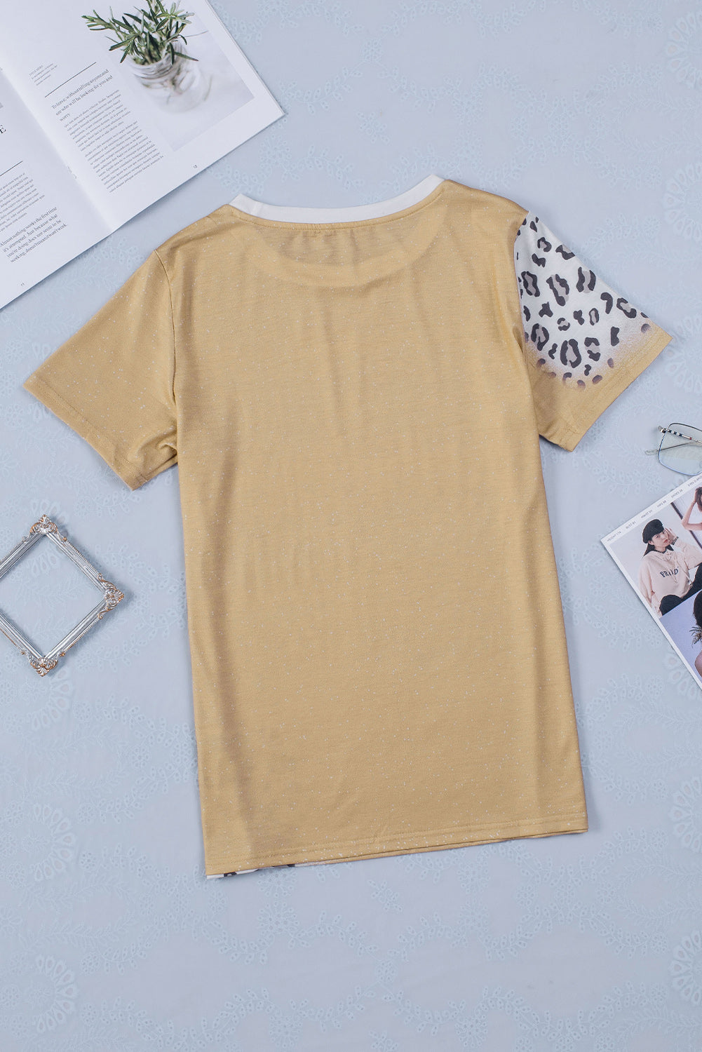 T Shirt for Women Bleached Crew Neck