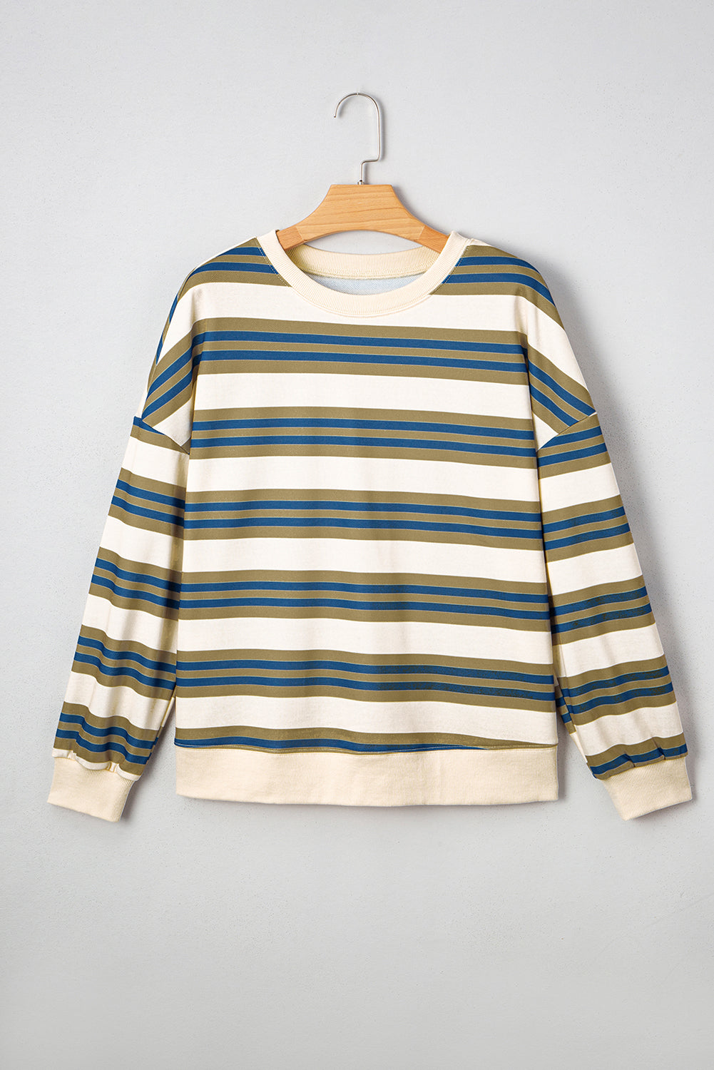 Crew-Neck Drop-Shoulder Pullover Sweatshirt