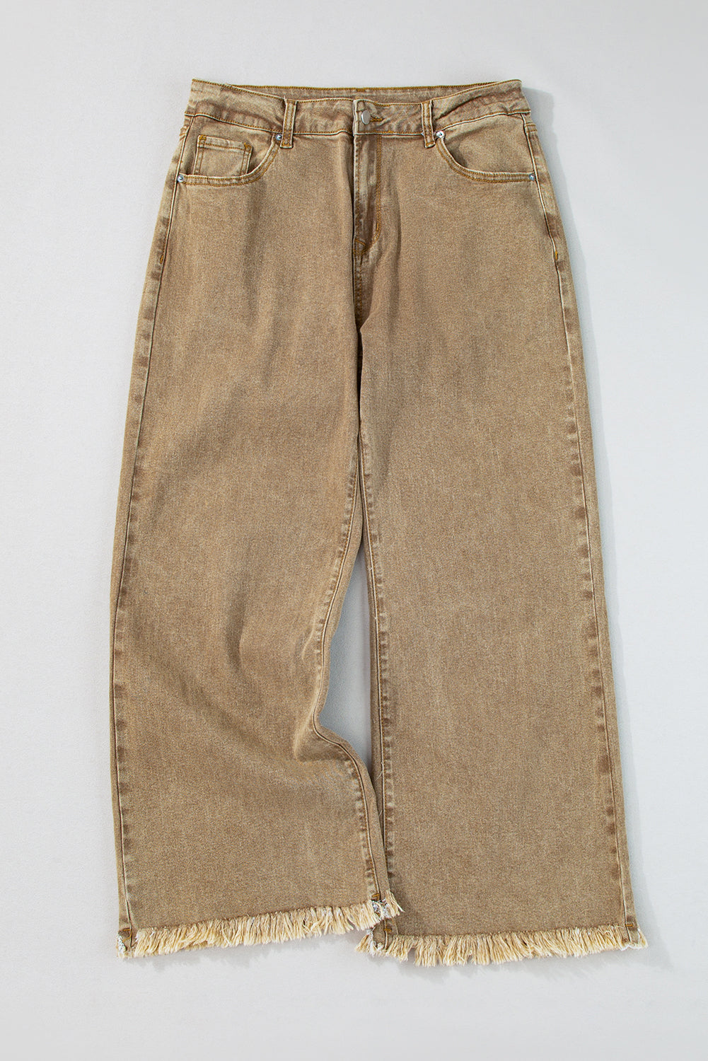 Women's Jeans Featuring Acid Washed High Rise Cropped Wide-Leg