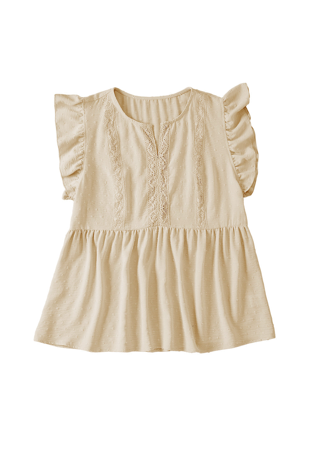 Women's Babydoll Top Featuring Lace-Trimmed Trim Plus Size