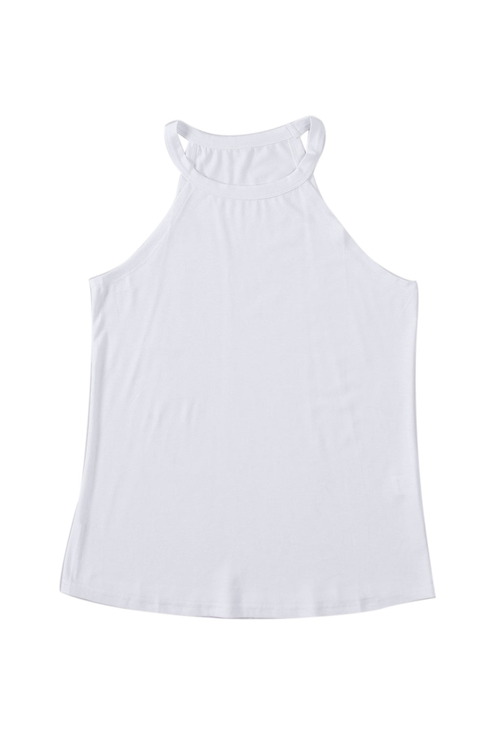 Women's Tank Top Featuring White Crew Neck