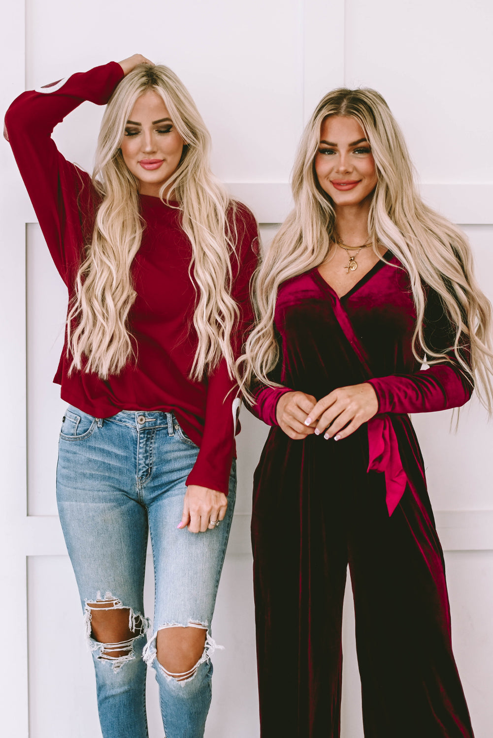 Women's Leg Jumpsuit Featuring Wide Velvet Cut out Back
