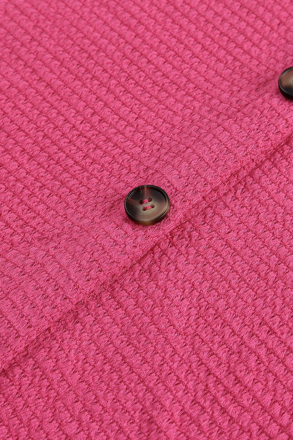 Women's Shirt Featuring Waffle Knitted Button Up Everyday
