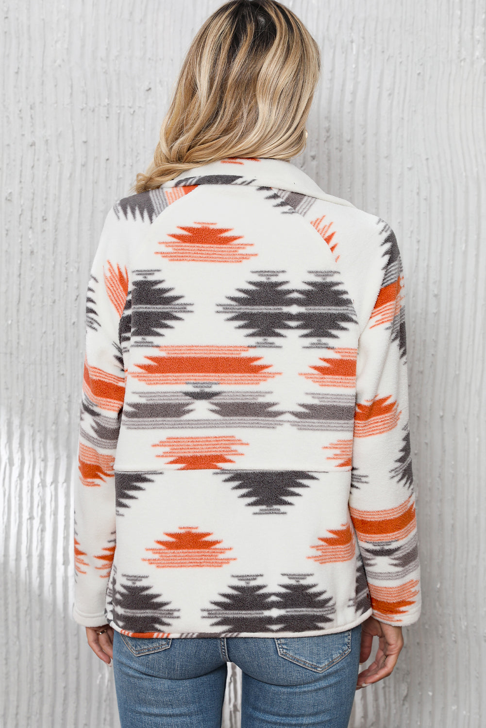 Jacket for Women Aztec Fleece Snap Button