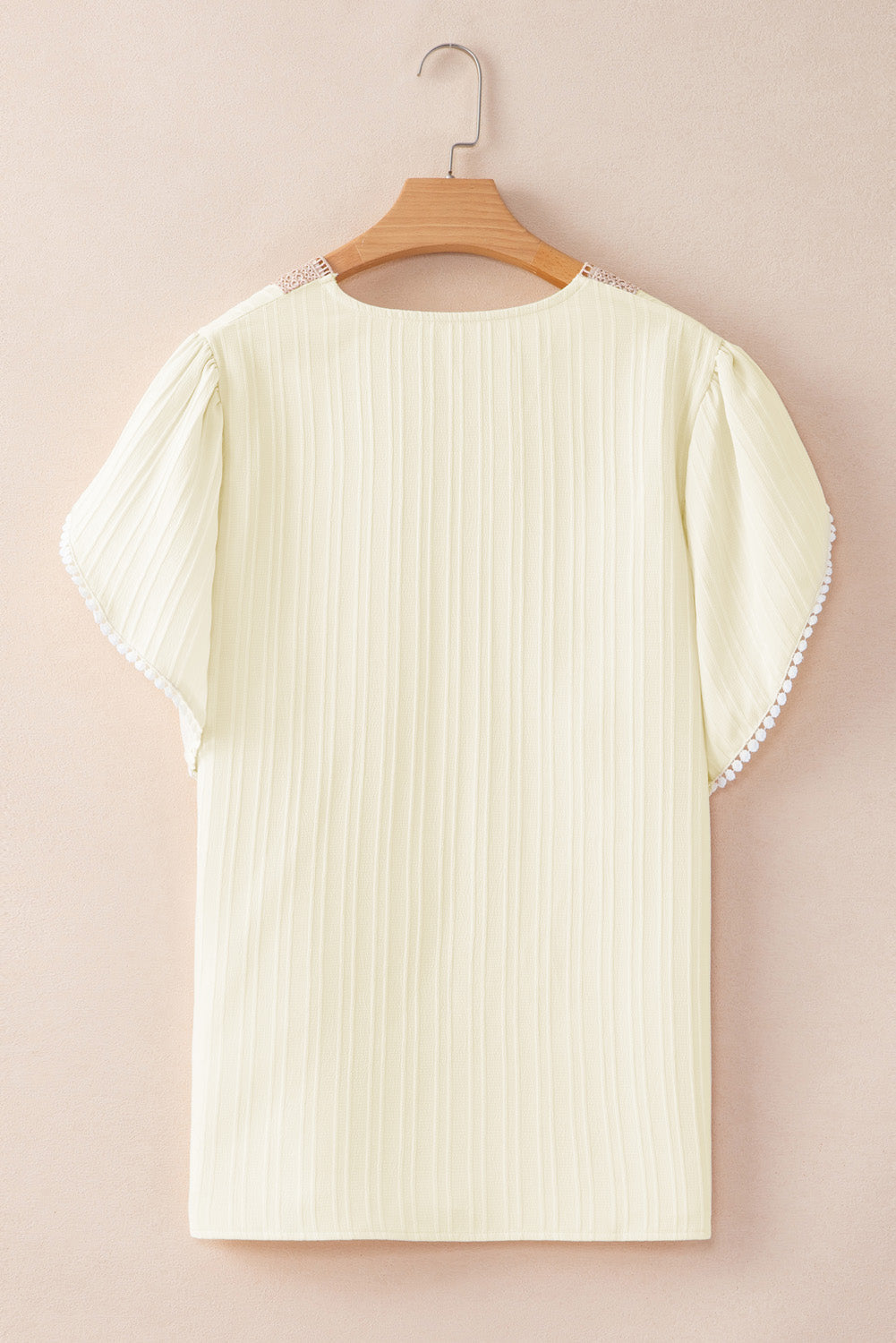 Blouse for Women Plus Contrast Guipure Lace-Trimmed Petal