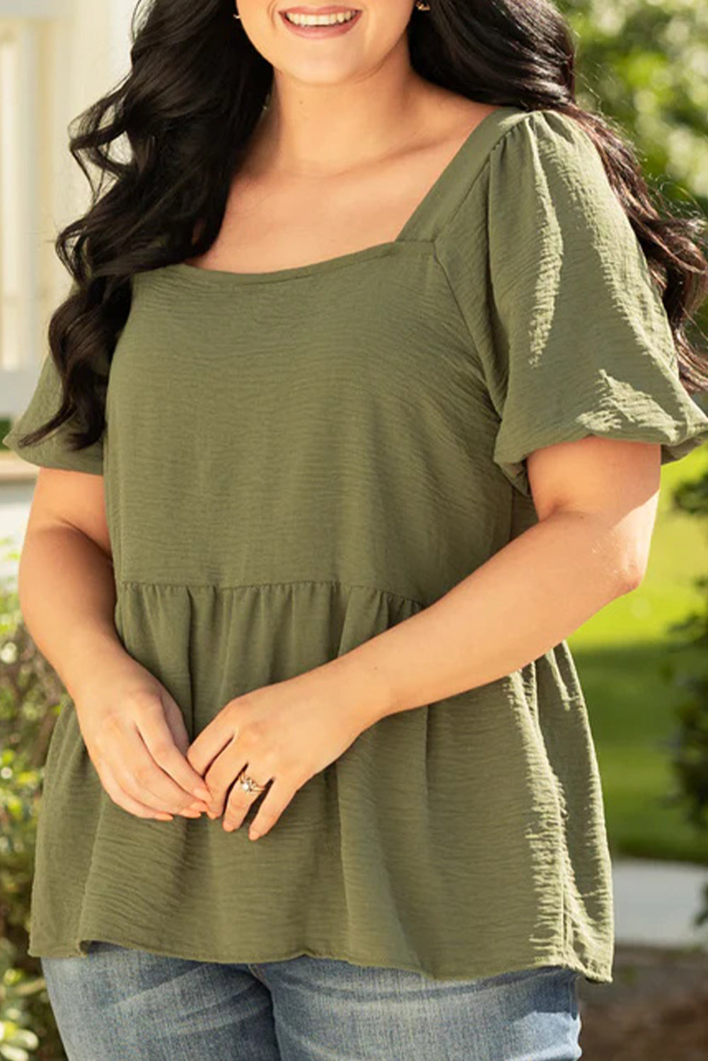 Women's Babydoll Top with Solid Plus