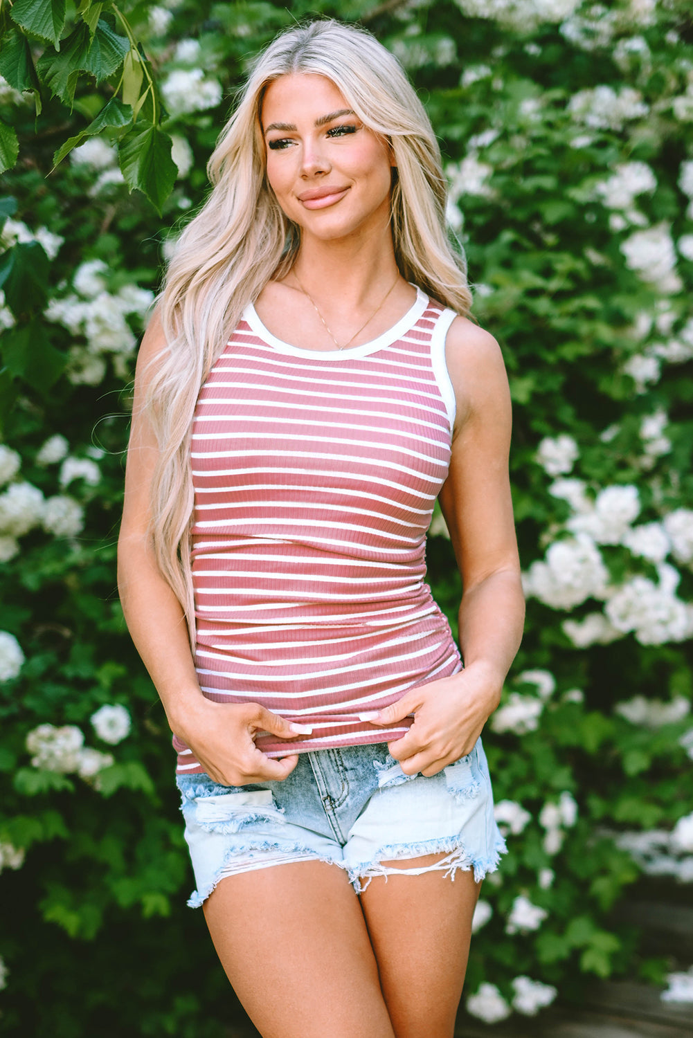 Women's Top Featuring Round Neck Sleeveless Slim