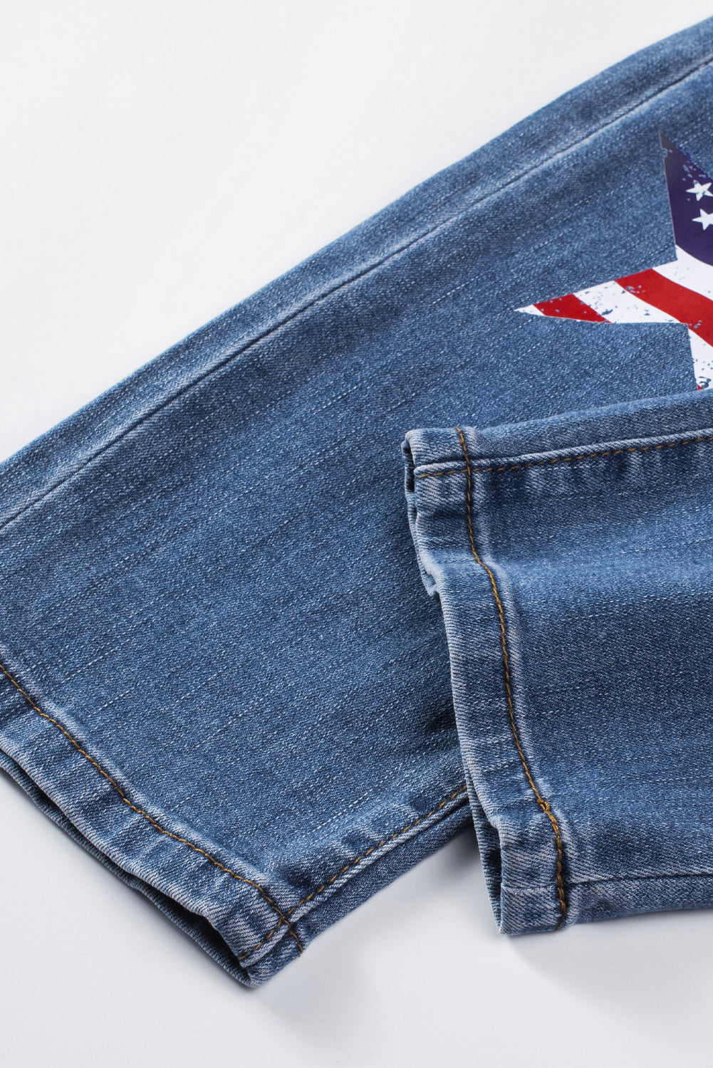 Women's American Flag Patched Distressed Jeans