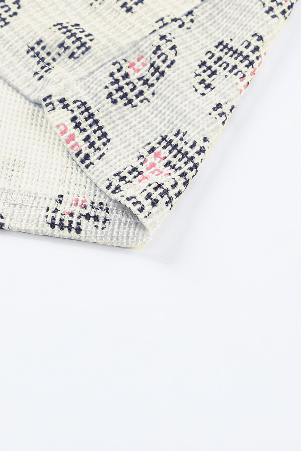 Women's Waffle Knitted Short-Sleeve Top