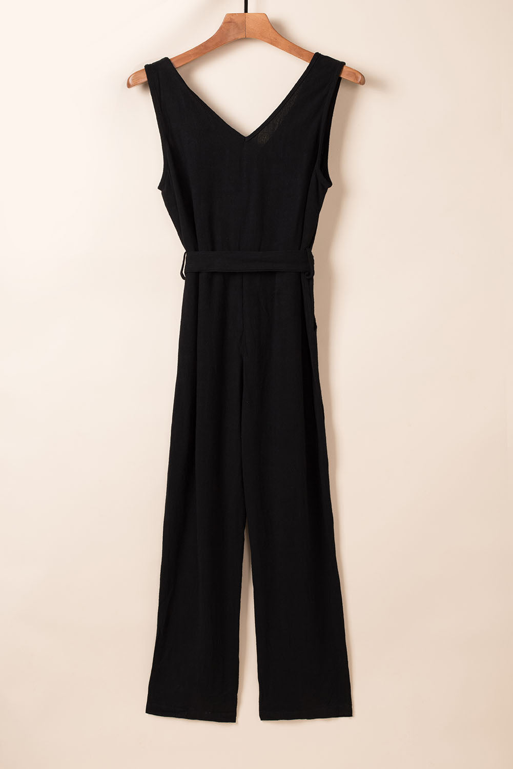 Women's Jumpsuit Featuring V Neck Belted