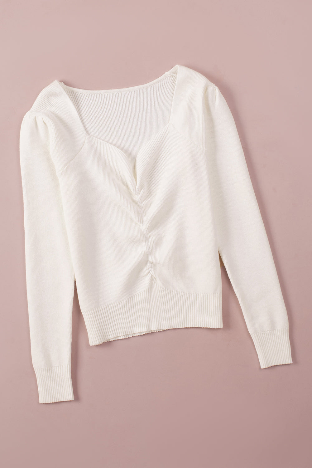 Knit Sweater for Women Ruched Sweetheart