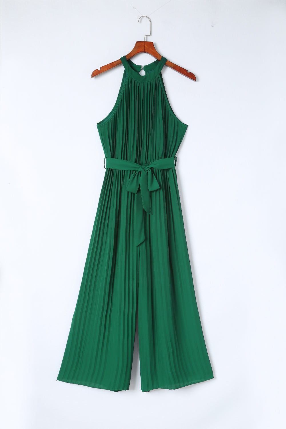 Leg Jumpsuit for Women Halter Neck Pleat-Detail Wide
