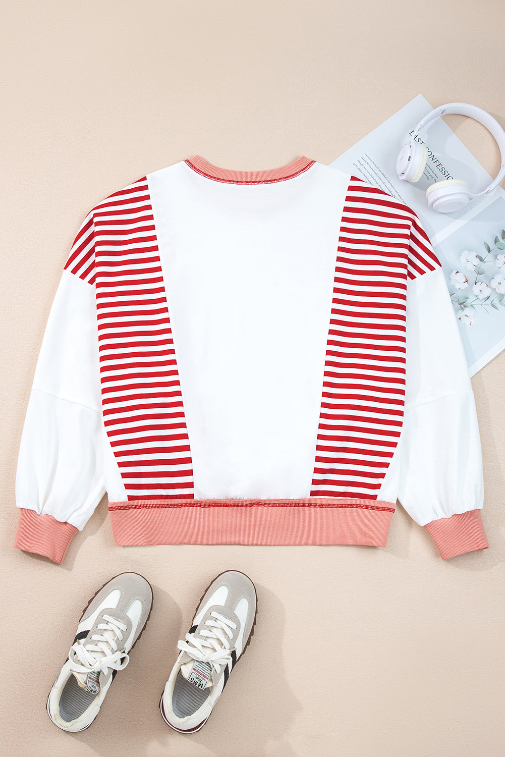 Colorblock Stitching Patchwork Contrast Oversize Sweatshirt
