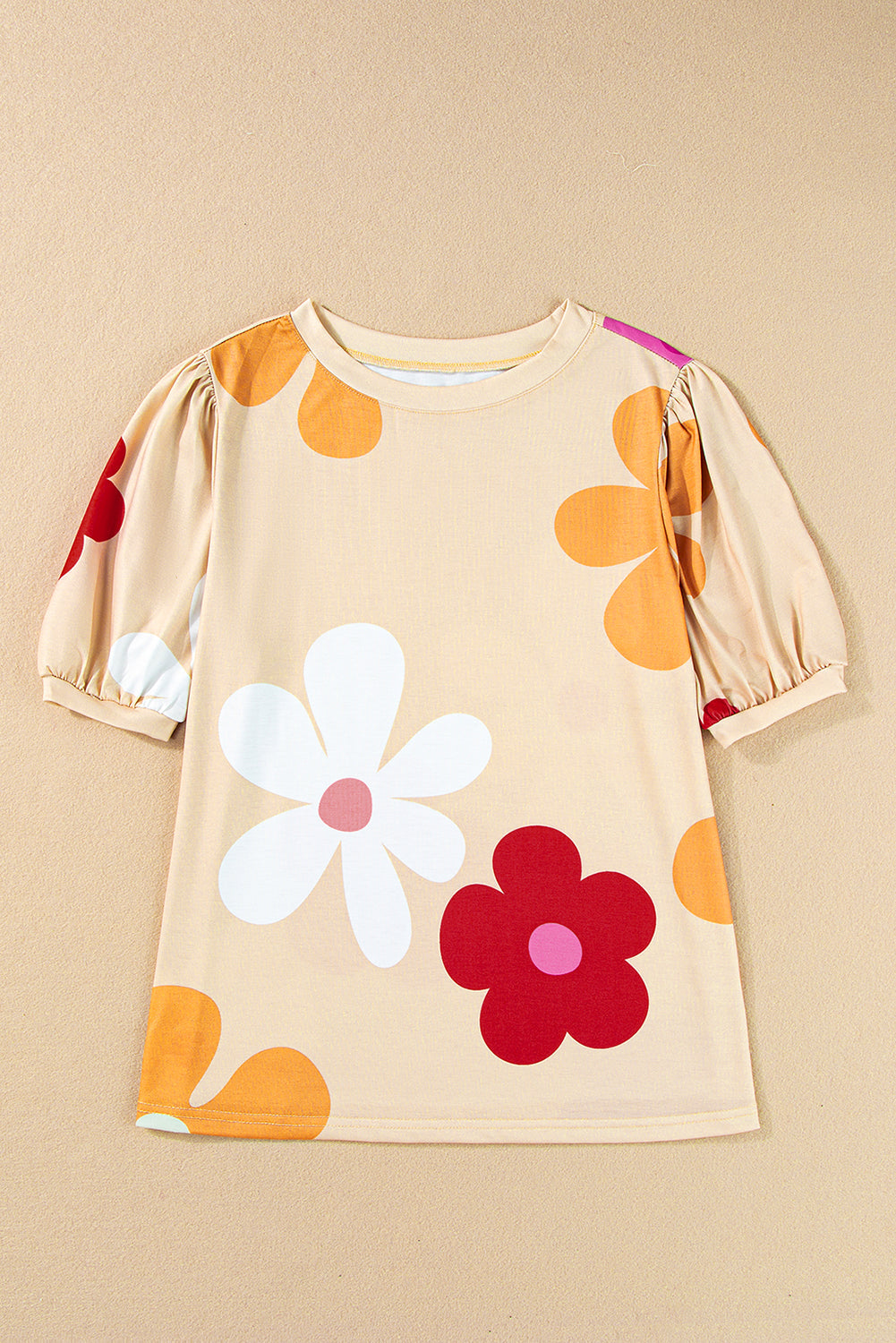 Tee for Women Bubble Sleeve Floral-Print