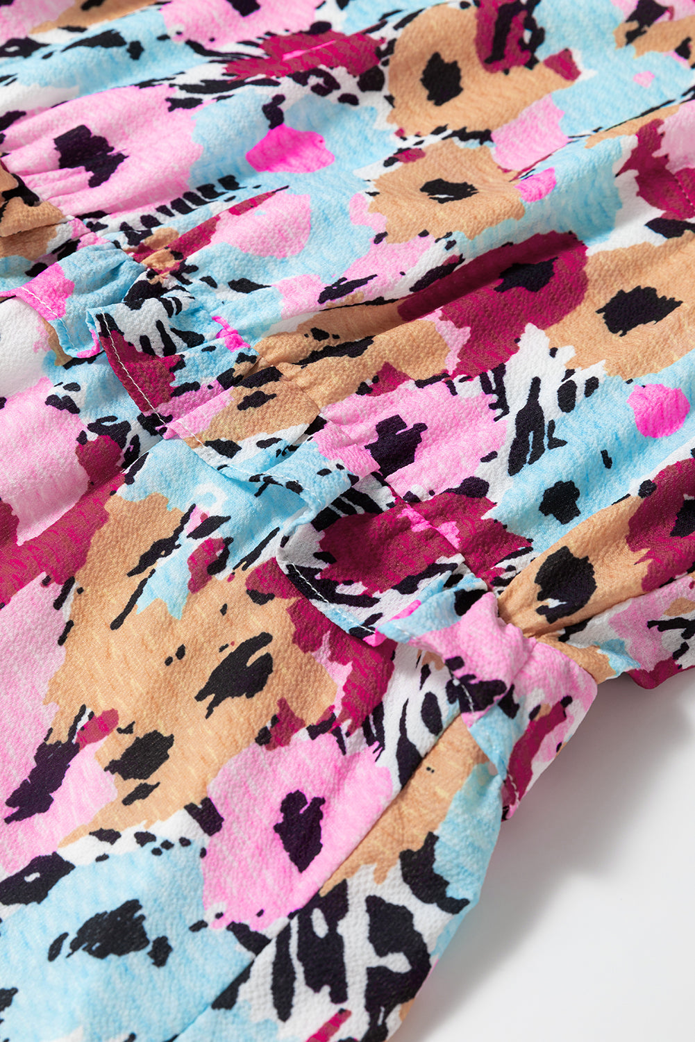 Women's Mini Dress with Floral-Print Ruffle-Trimmed Cap Sleeve Plus Size