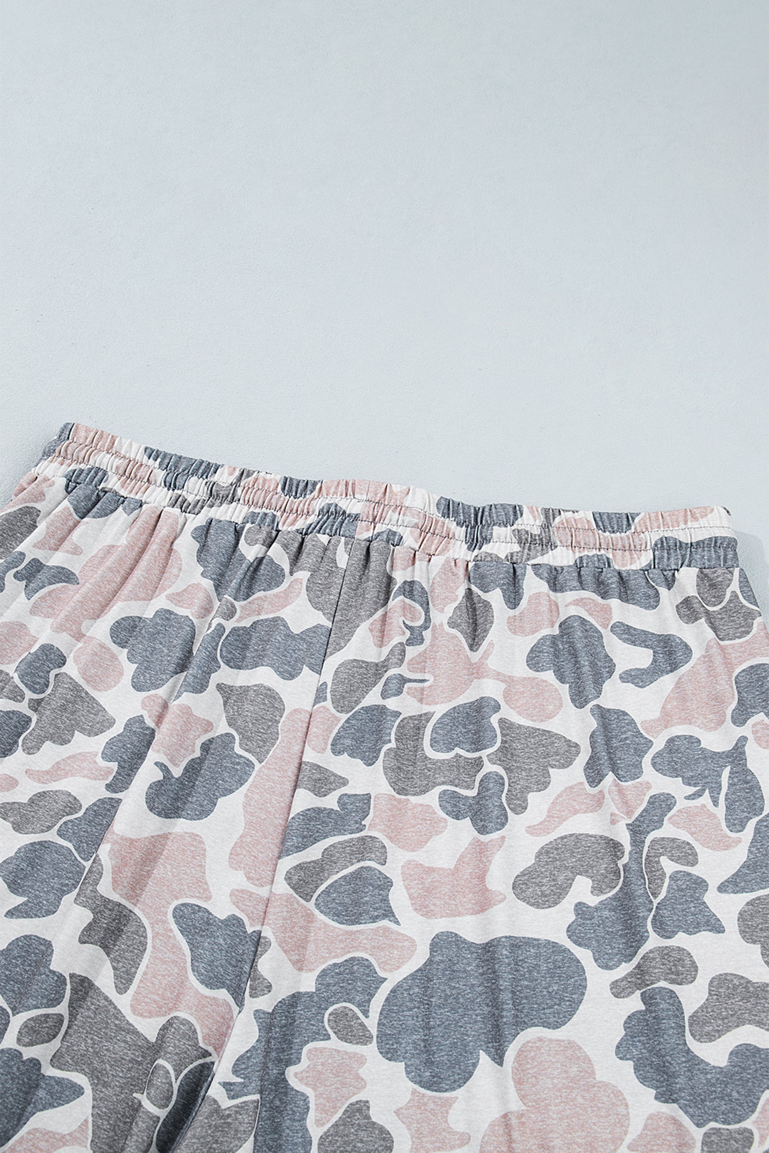 Ankle-Length Camouflage Print Plus Size Pants in Khaki