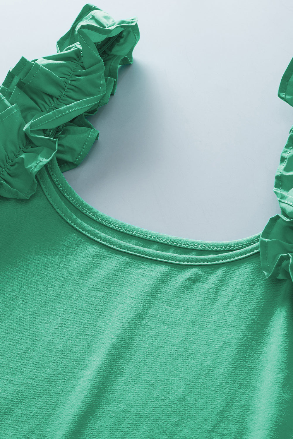 Women's Tank Top with Slim Ruffle-Trimmed Wide Straps Everyday Style