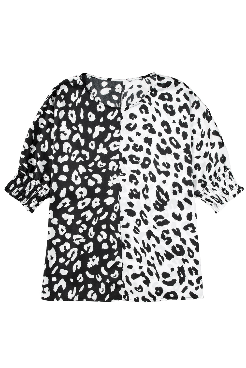 Women's Blouse with Plus Size Contrast Leopard-Print