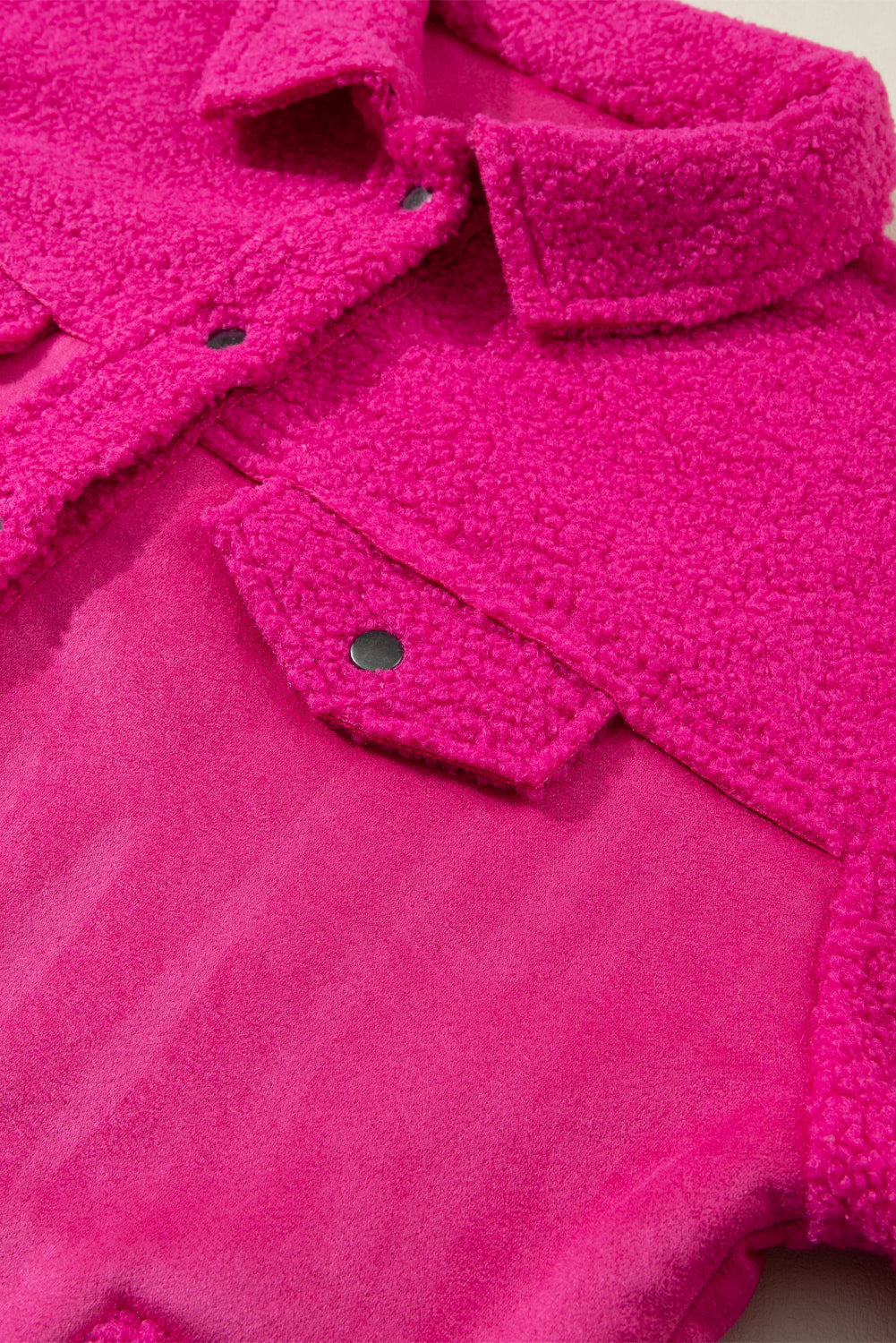 Women's Shacket Featuring Button Faux Suede