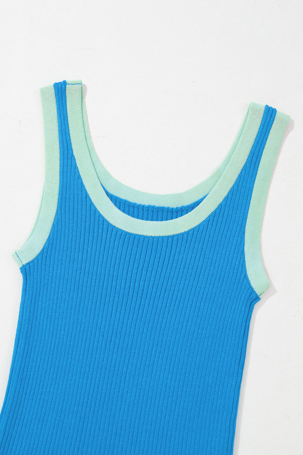 Women's U Neck Edge Rib-Knitted Knitted Tank Top