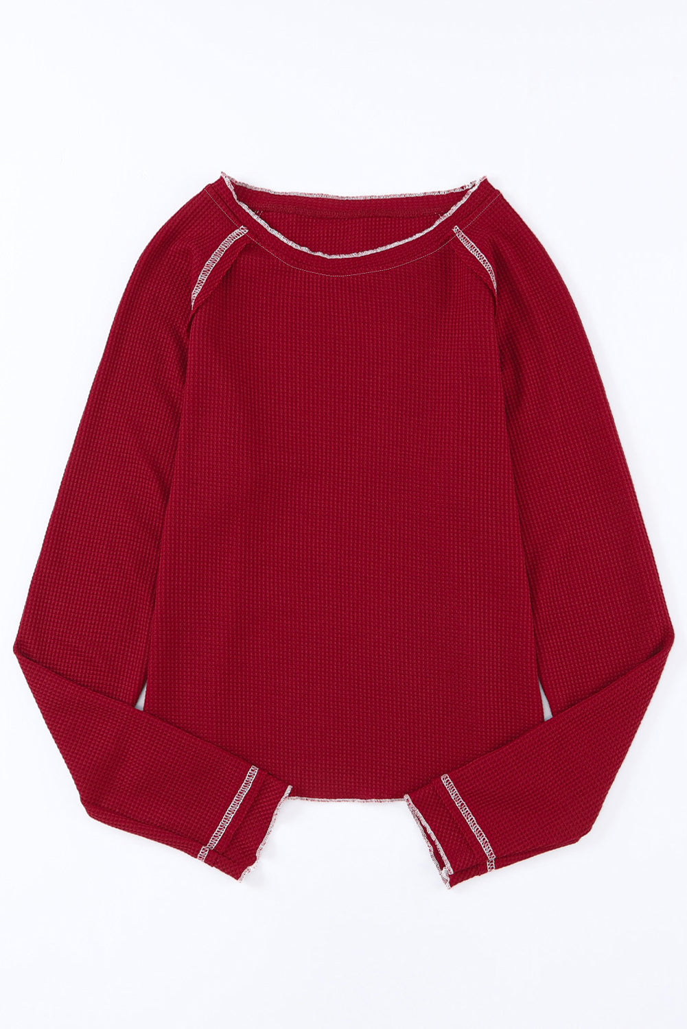 Women's Long-Sleeve Textured Round Neck Top