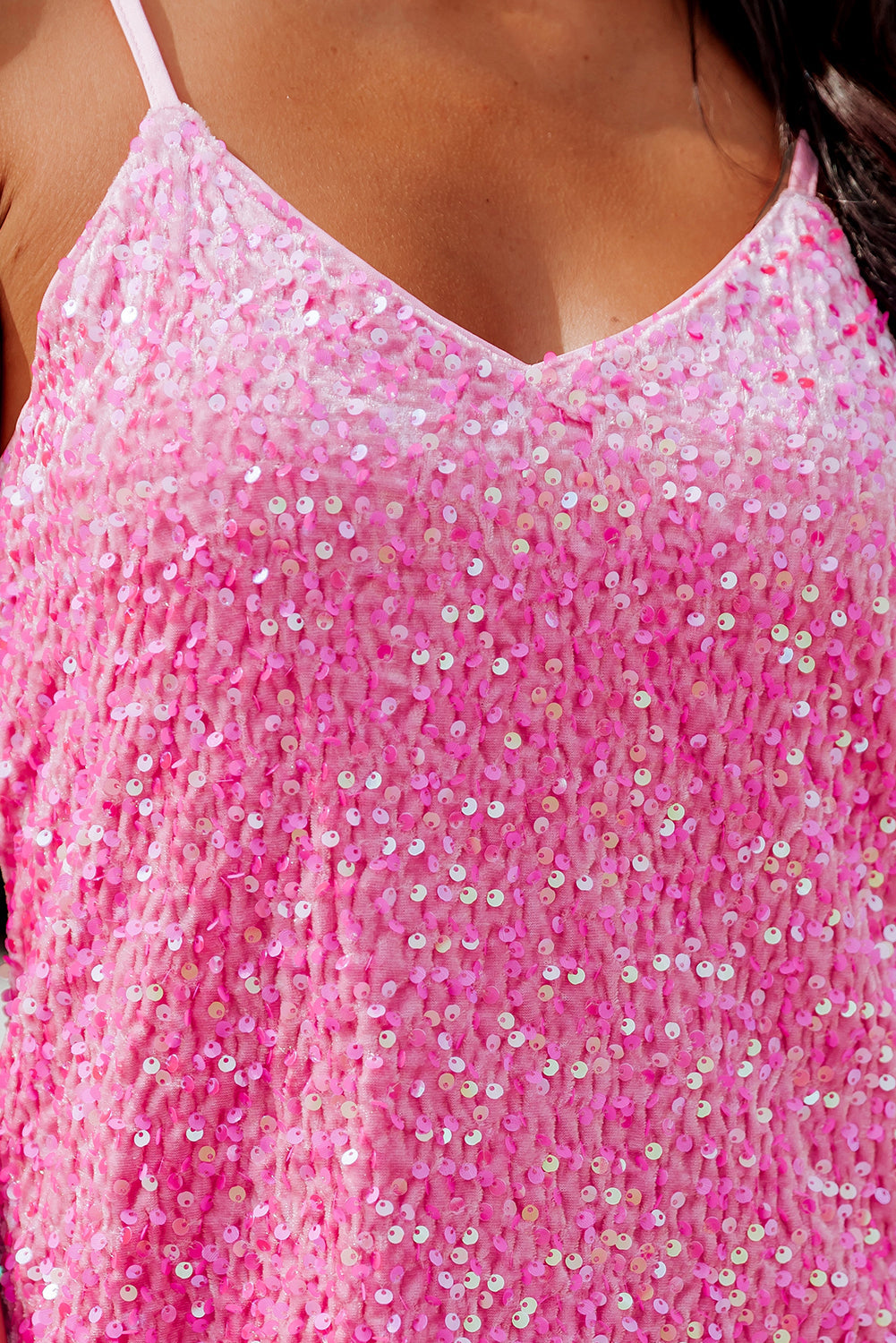 Tank Top for Women Straps Sequin Adjustable