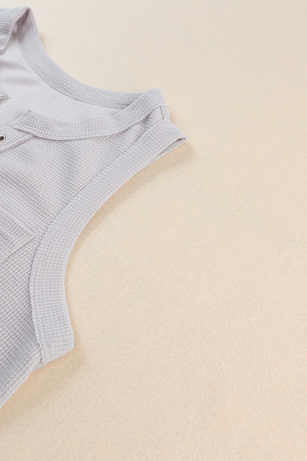 Women's Tank Featuring Thermal Knitted Notched Eyelet