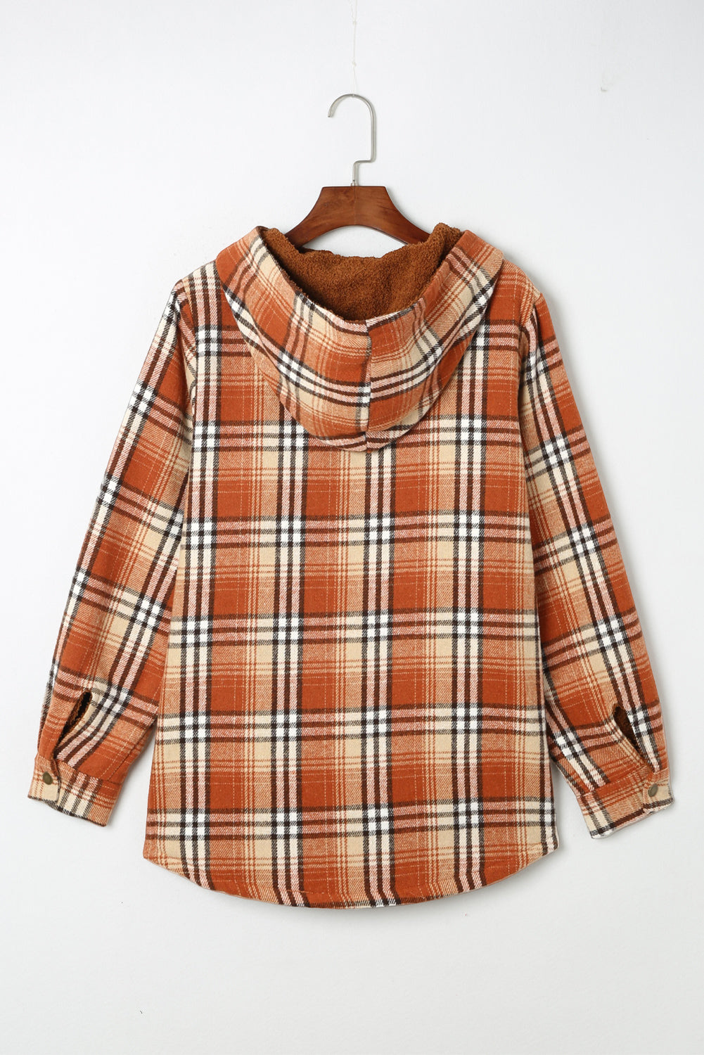 Shacket for Women Hooded Plaid Lined
