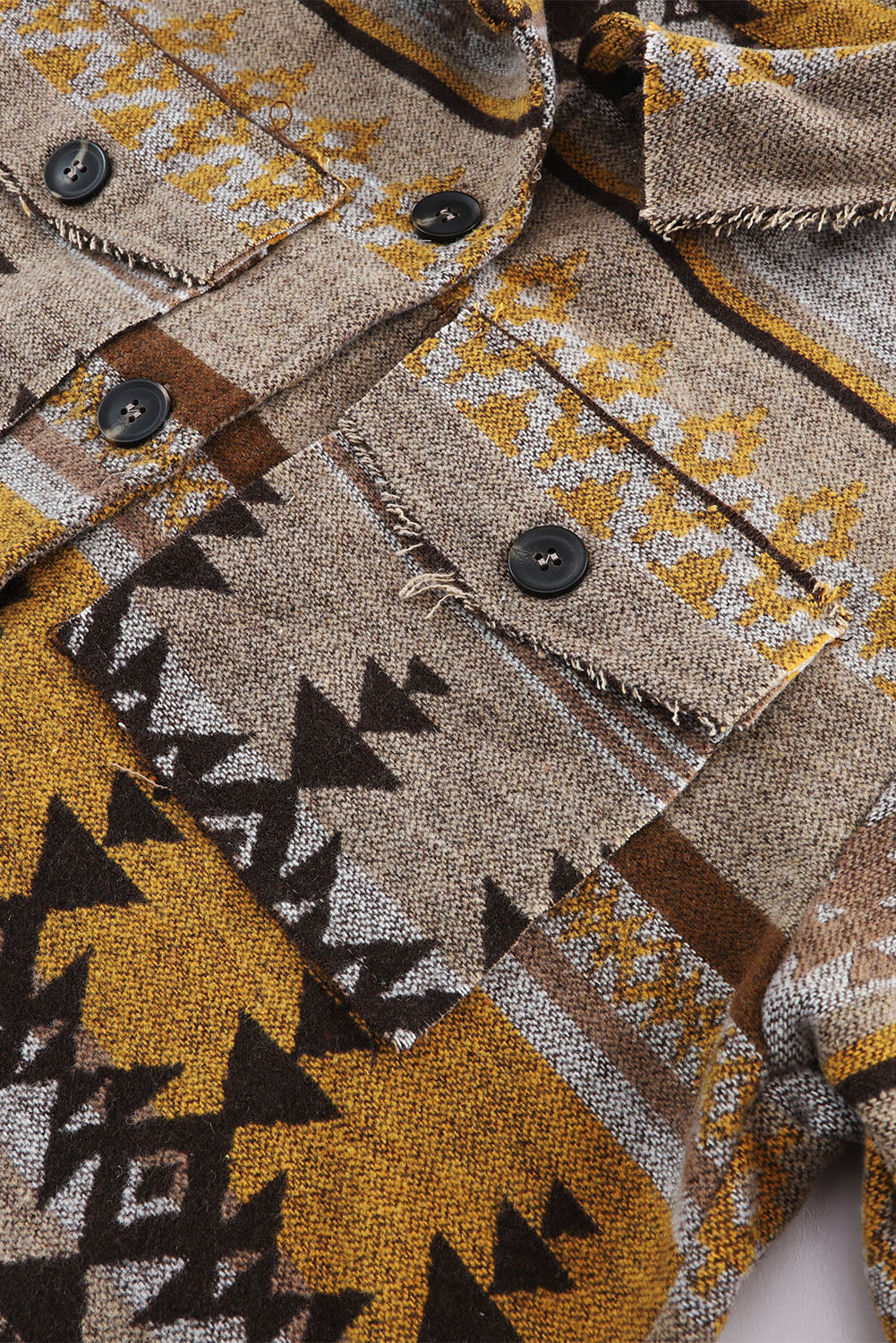 Women's Shacket Featuring Western Aztec-Pattern Jacket