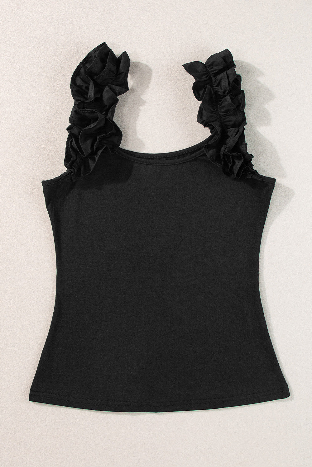 Women's Tank Top Featuring Ruffle-Trimmed Straps Slim