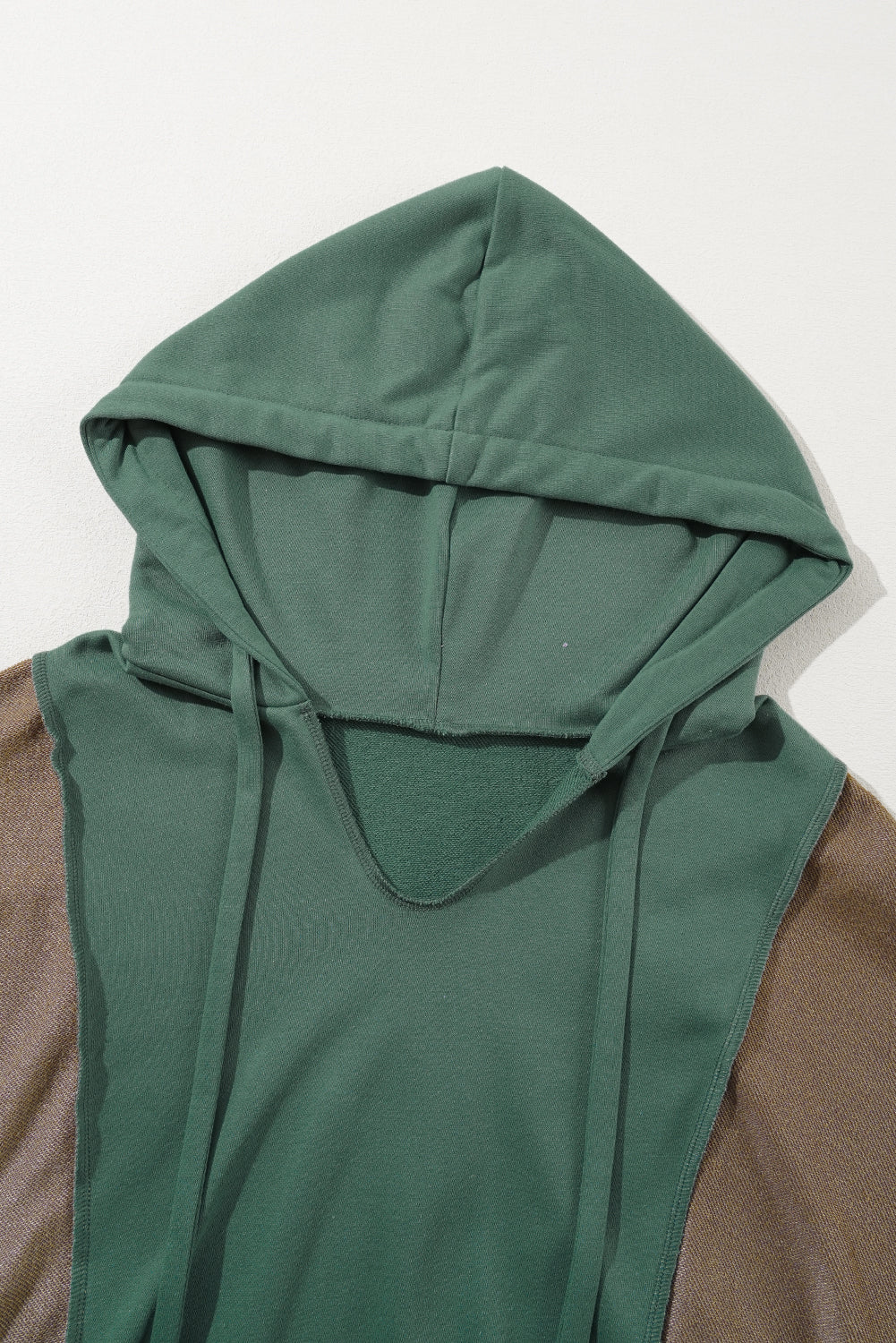 Women's Hoodie Featuring Plus Size Patchwork V Neck