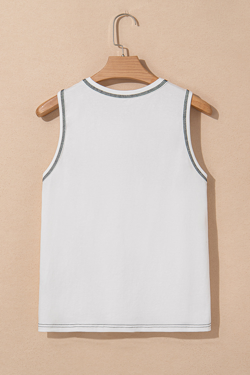 Sweet Bow Stitching Trim Sleeveless Top