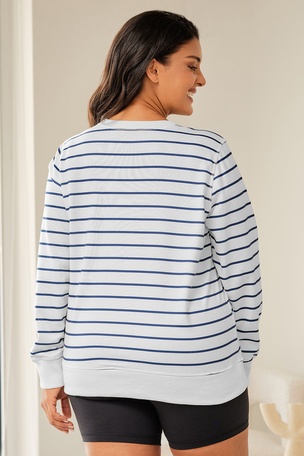 Women's Printed Plus SIze Long-Sleeve Top