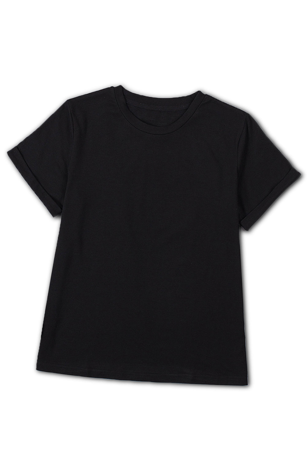 Women's Tee with Crew Neck Solid Color
