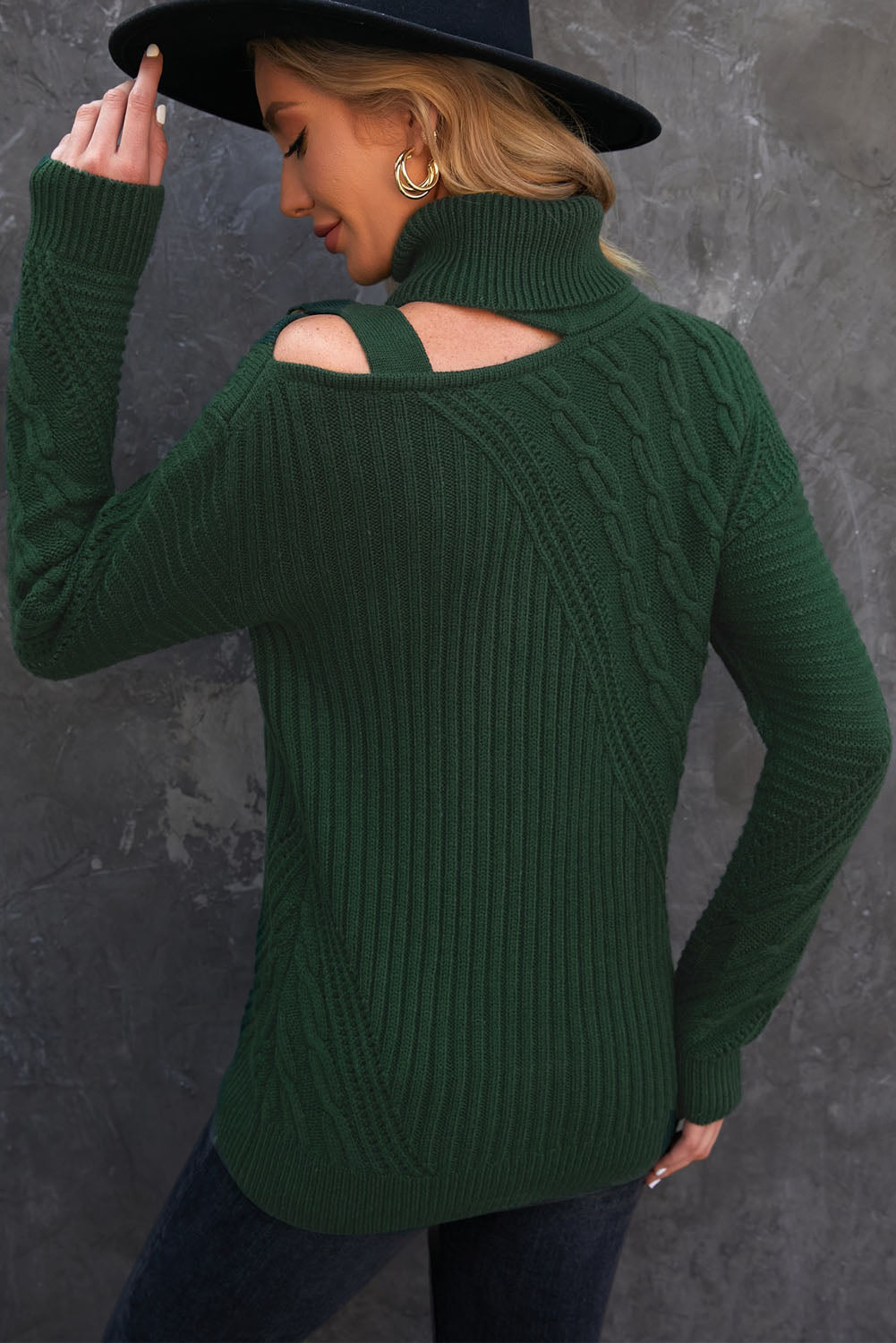 Women's Strapped Turtleneck Sweater