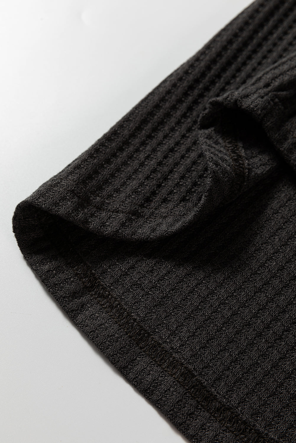 Waffle Half Knit Patchwork Zip Everyday Sweatshirt