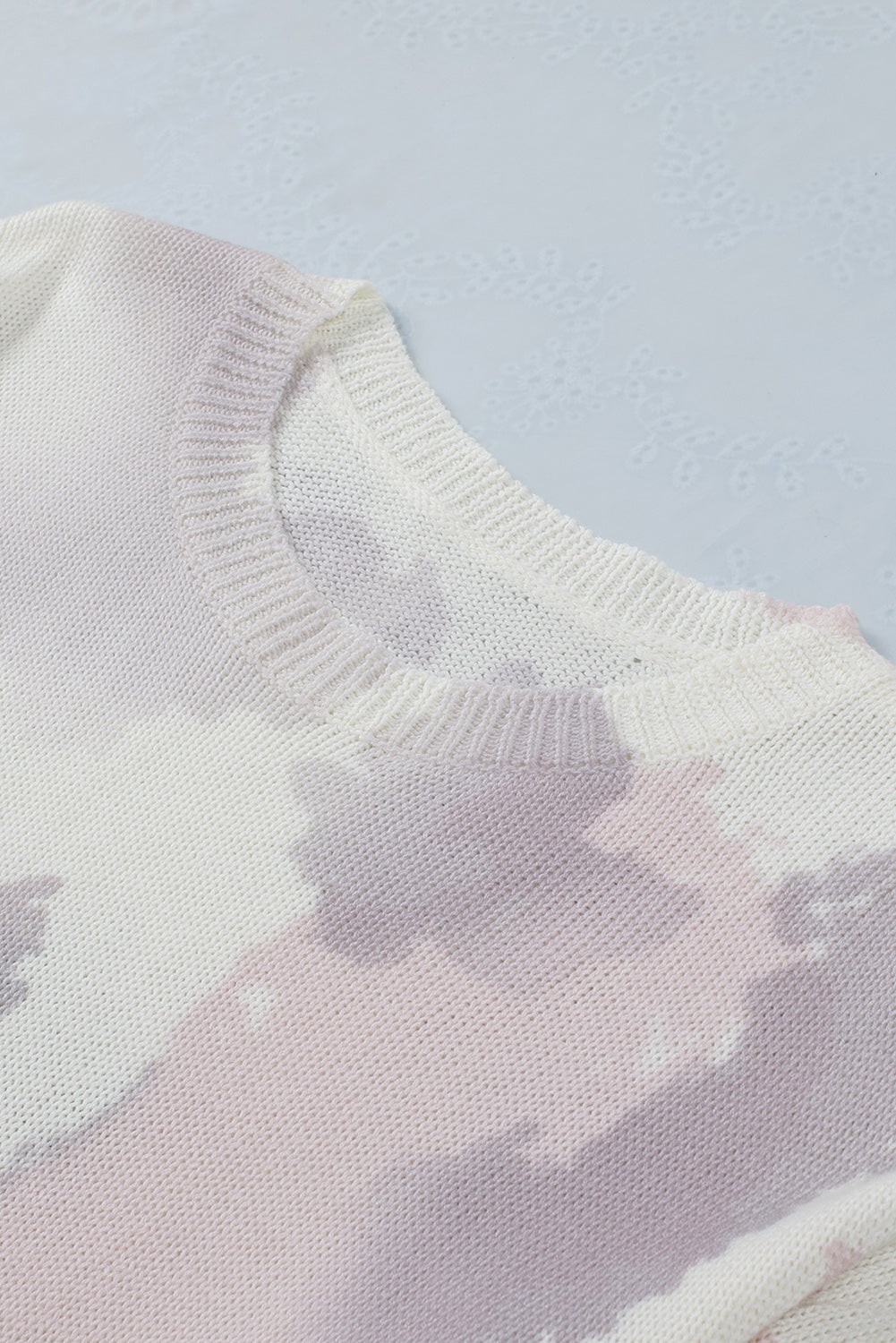 Women's Sweater with Stain Washed Tie Dye