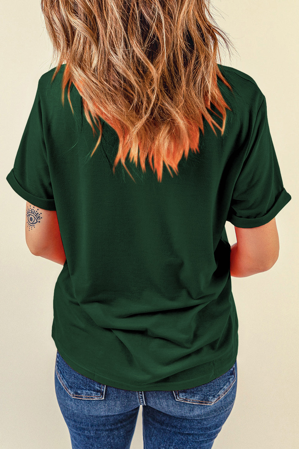 Tee for Women Everyday Plain Crew Neck Everyday Style