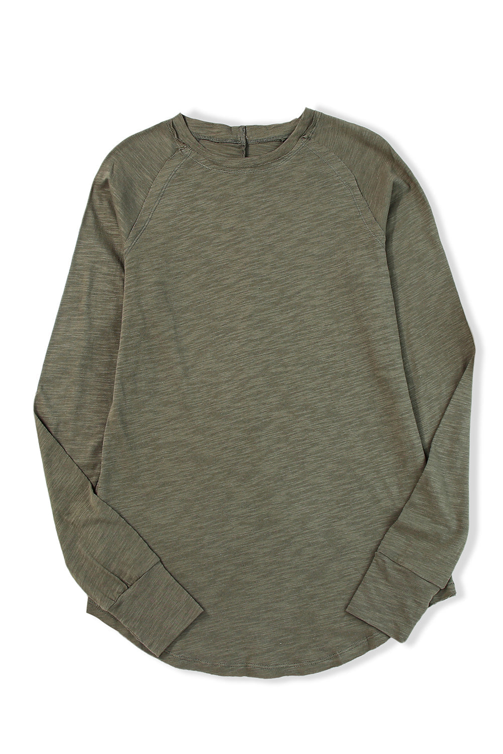 Women's Top Featuring Long-Sleeve Solid Crew Neck Everyday Style