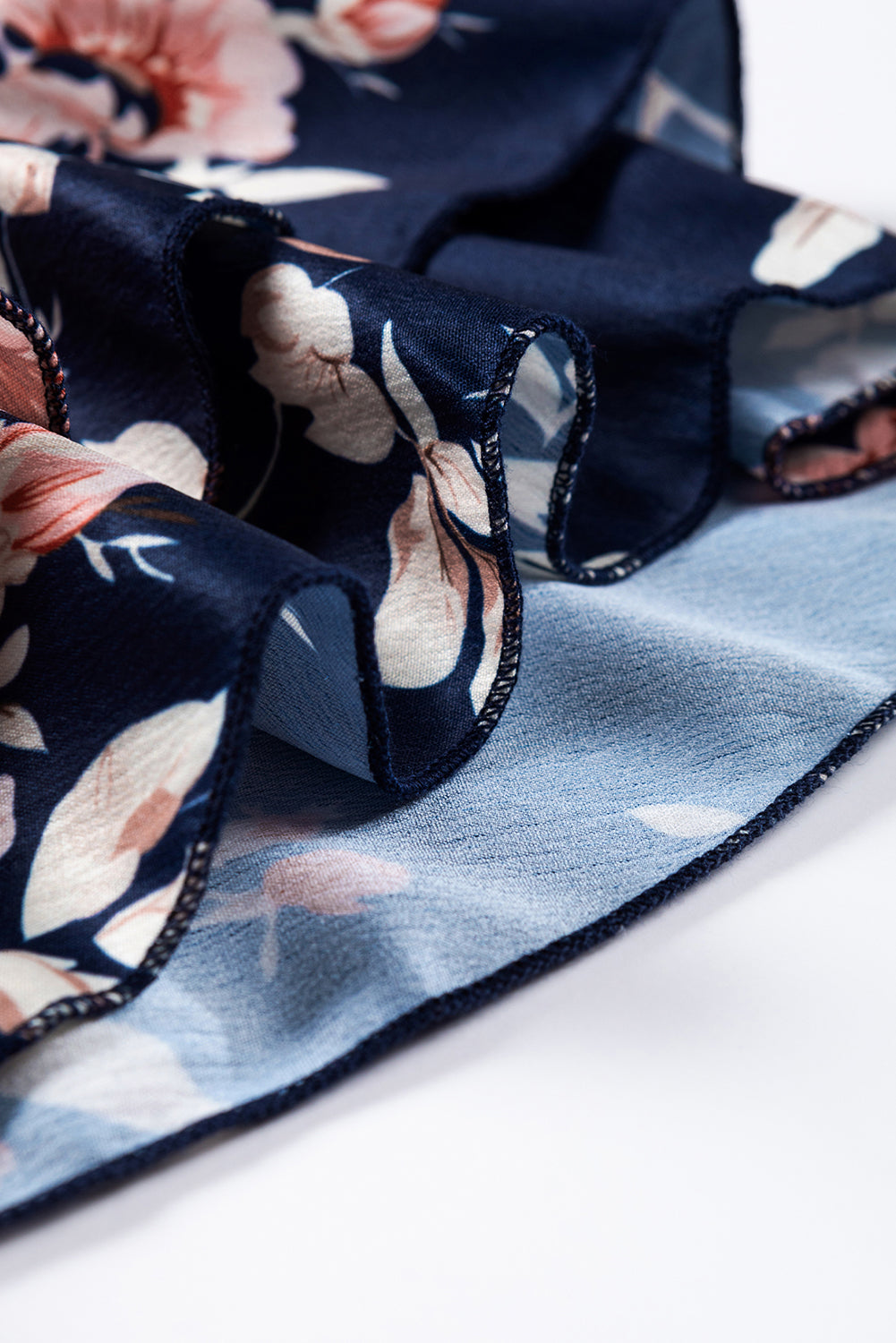 Women's Blouse Featuring Floral-Print Ruffle-Trimmed Flounce Sleeve