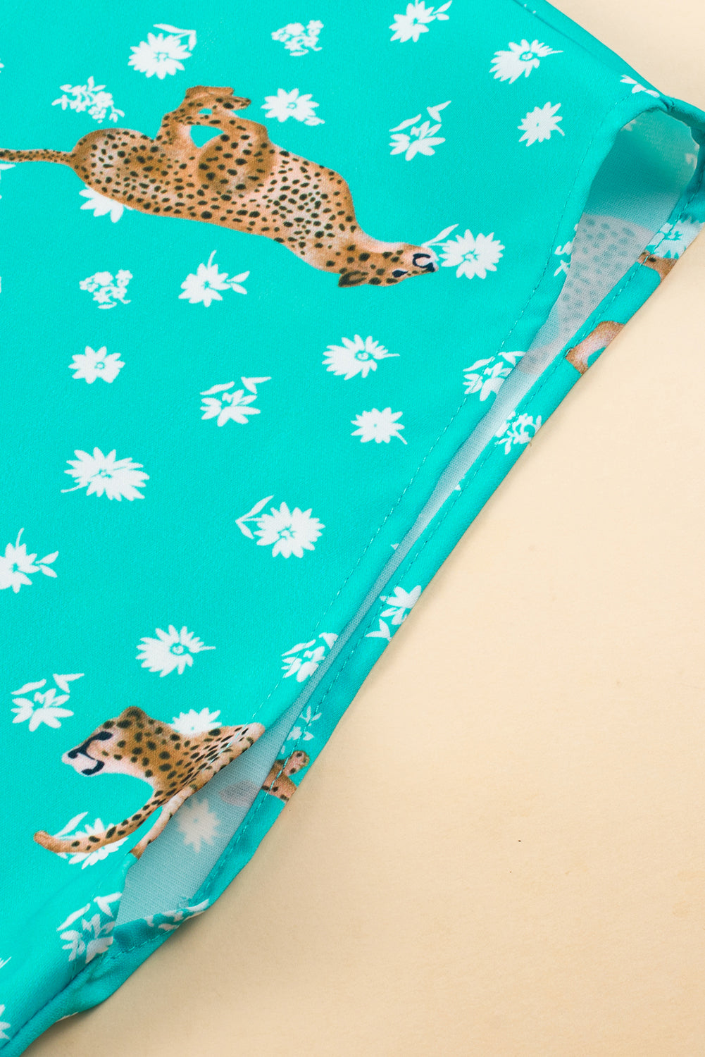 Women's Top with Cheetah V Neck Plus Size