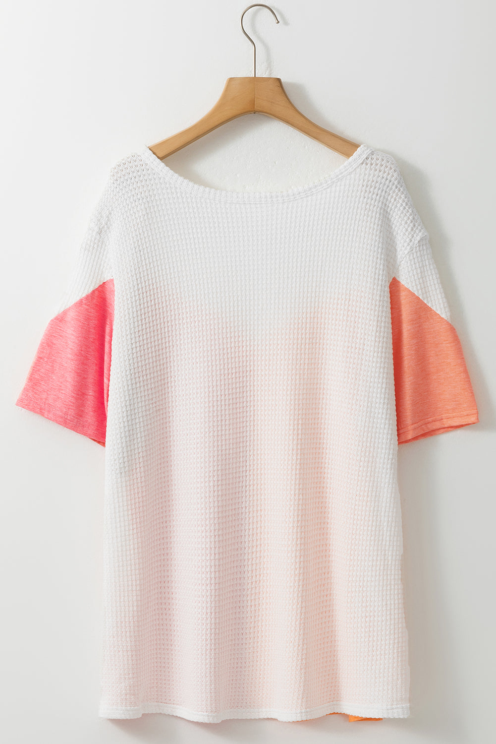 Women's Plus Size Color-Block Waffle Knitted Tee