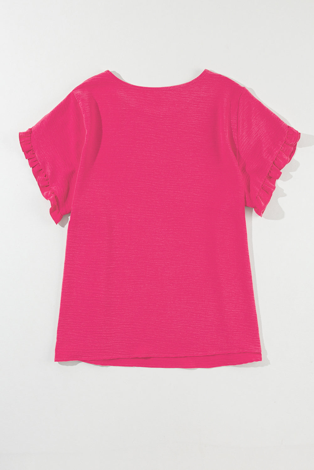 Women's Top Featuring Ruffle-Trimmed Short-Sleeve Plus Size