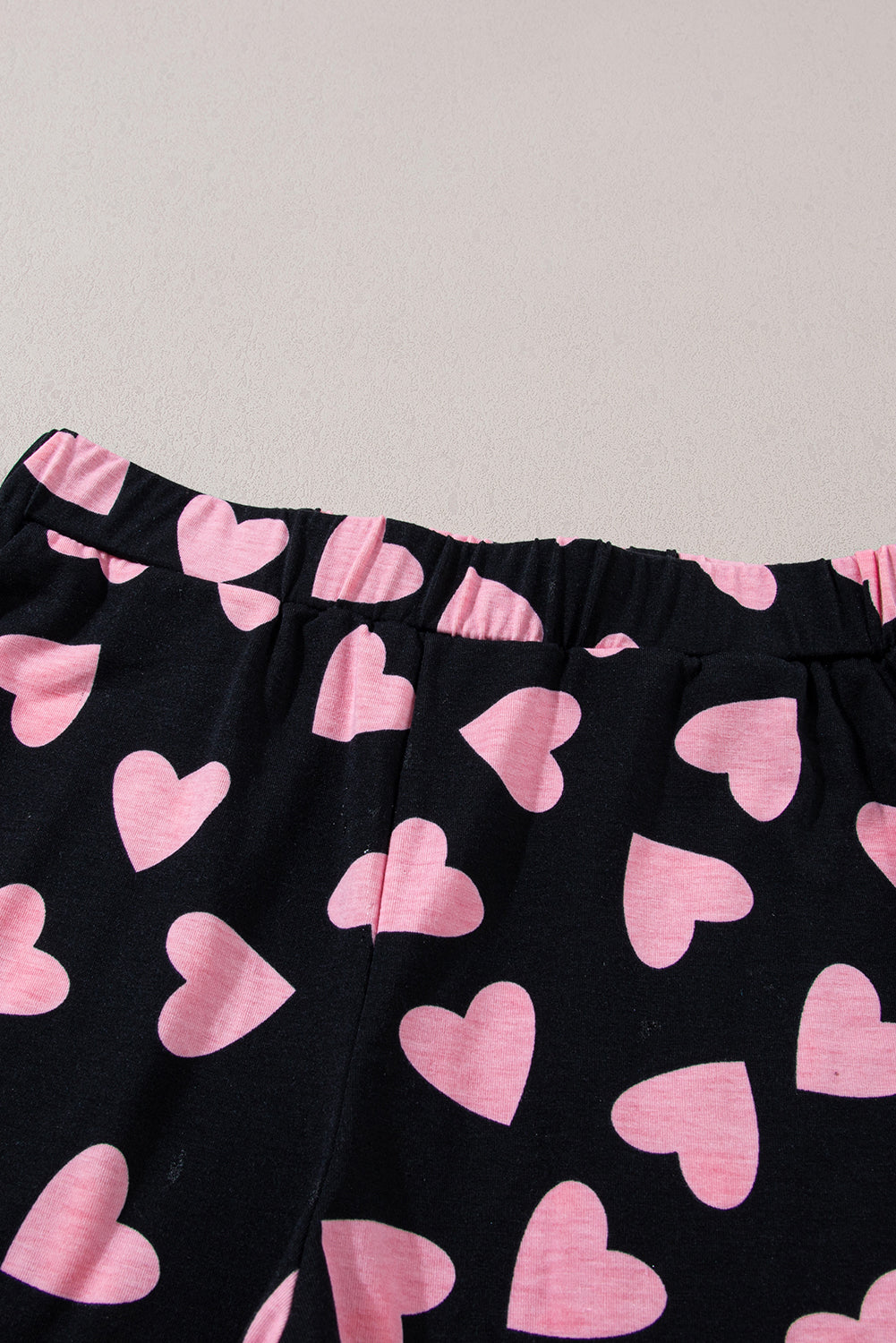 Shape Valentine Heart Print Long-Sleeved Top Shorts Lounge Set