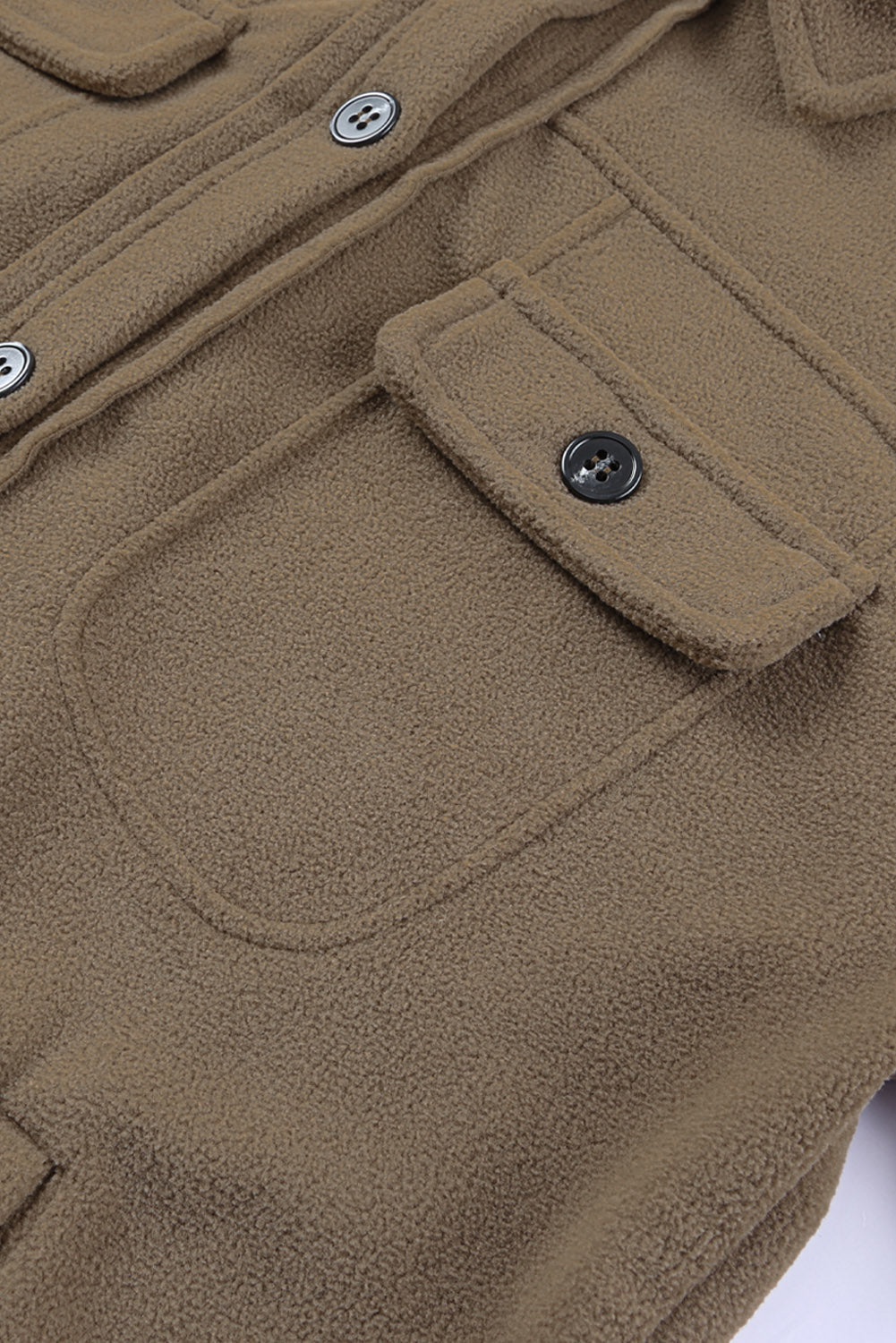 Women's Shirt Jacket Featuring Turn Collar Button-Front